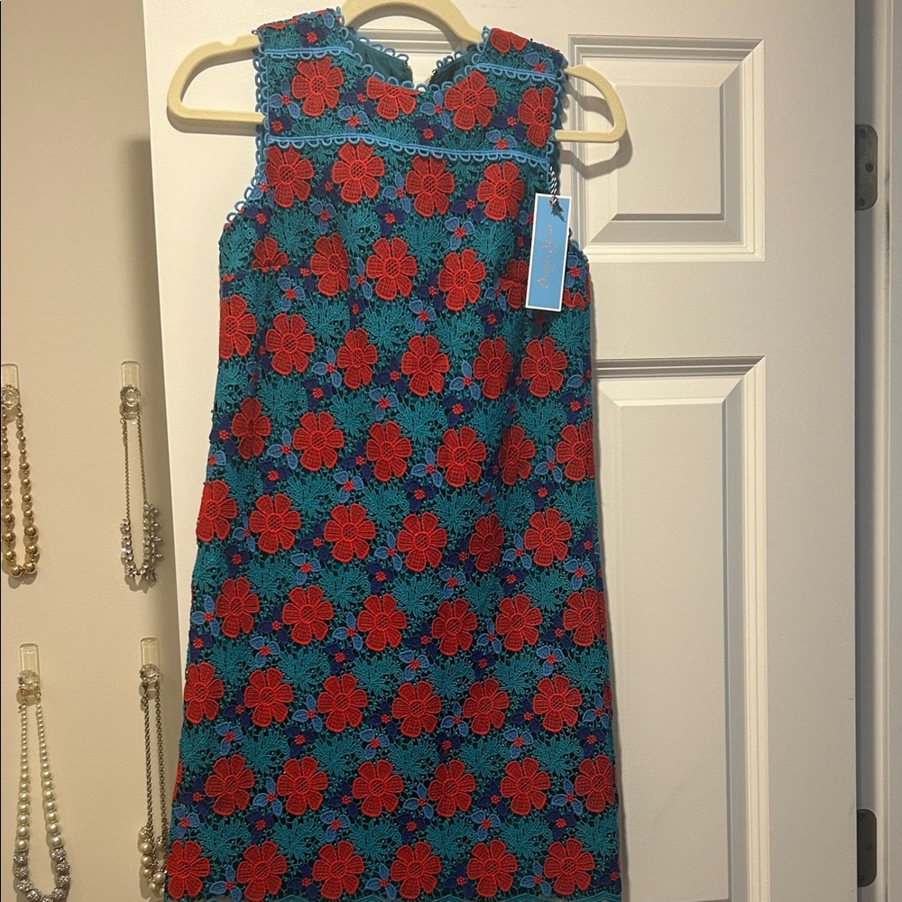 Draper James lace Dress in Red and Blue
